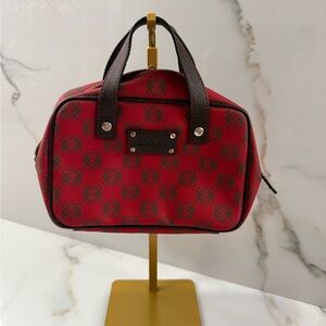 Loewe Red and Brown Patterned mini Handbag